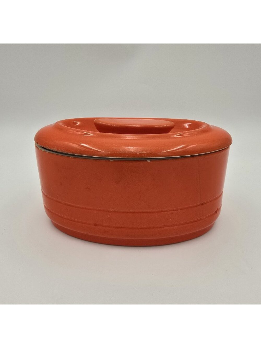 Vintage Ceramic Oval Serving Dish MCM Style 1950s Covered Bowl Good Condition